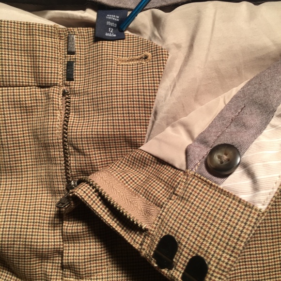 GAP Tan plaid slacks Women’s 12 - Picture 3 of 4